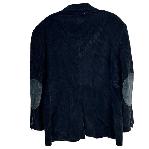 Stafford 42S Classic Fit CORDUROY w/ Elbow Patches Sport Coat Blazer  Blue Mens - Picture 2 of 16